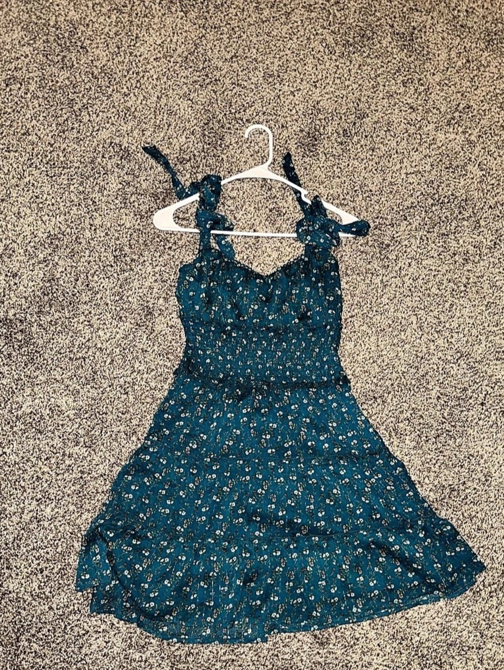 Trixi Floral Mini Dress in Blue & Orange XL NWT